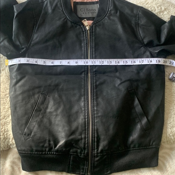 Ci Sono Black Vegan Leather Bomber Jacket - Picture 5 of 5